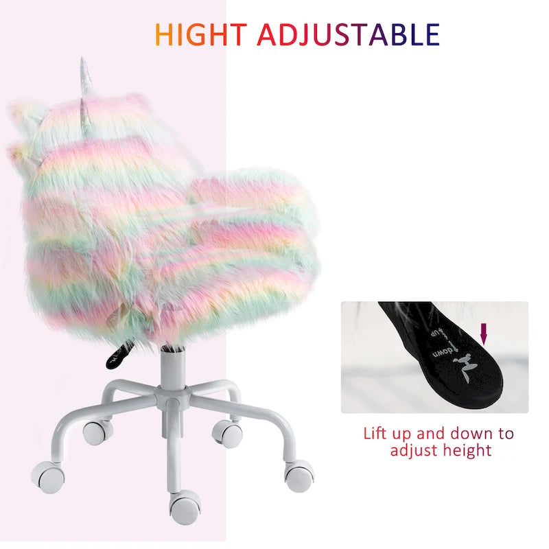 Chaise de bureau moelleuse à dossier mi-haut avec accoudoirs et base pivotante, multicolore