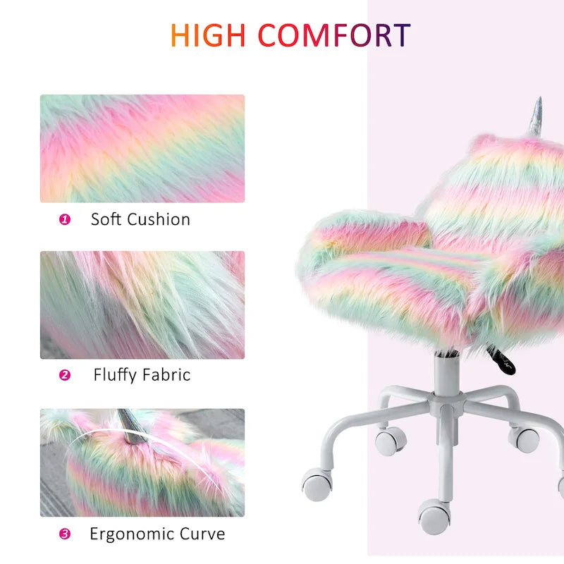 Chaise de bureau moelleuse à dossier mi-haut avec accoudoirs et base pivotante, multicolore