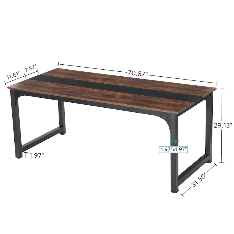 Table de conférence à piètement métallique, 180 cm (L) x 79 cm (l) x 74 cm (H)