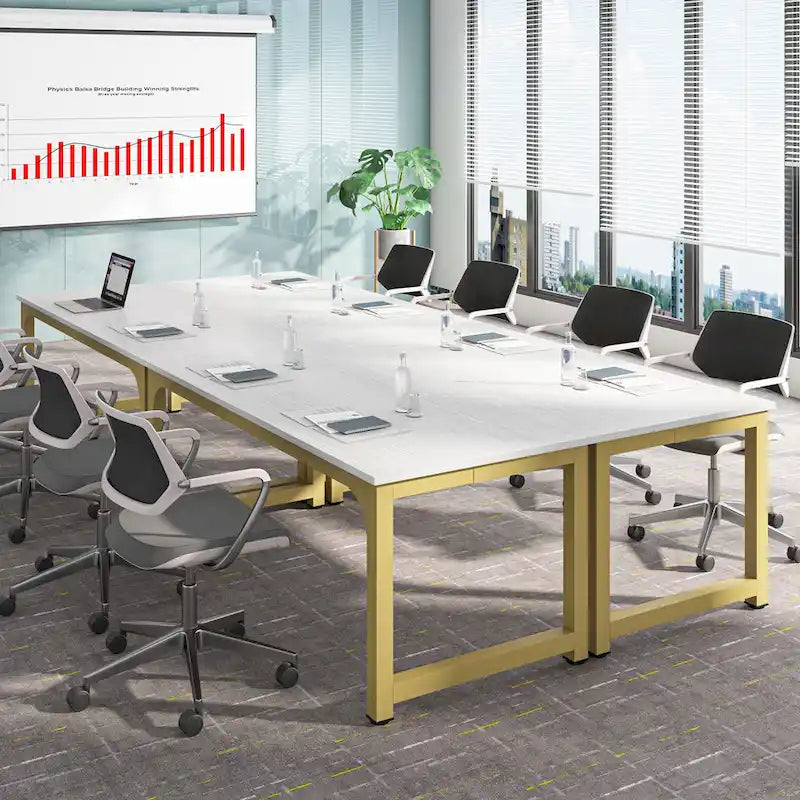 Table de conférence à piètement métallique, 180 cm (L) x 79 cm (l) x 74 cm (H)
