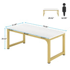 Table de conférence à piètement métallique, 180 cm (L) x 79 cm (l) x 74 cm (H)