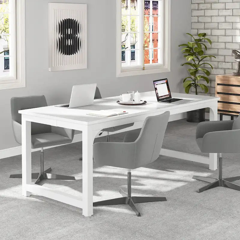 Table de conférence à piètement métallique, 180 cm (L) x 79 cm (l) x 74 cm (H)