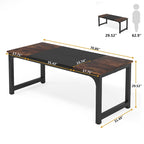 Table de conférence à piètement métallique, 180 cm (L) x 79 cm (l) x 74 cm (H)
