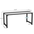 Table de conférence à piètement métallique, 180 cm (L) x 79 cm (l) x 74 cm (H)