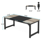 Table de conférence à piètement métallique, 180 cm (L) x 79 cm (l) x 74 cm (H)