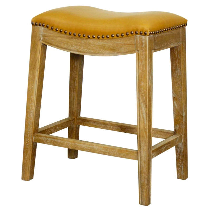 Tabouret de comptoir Elmo en cuir reconstitué