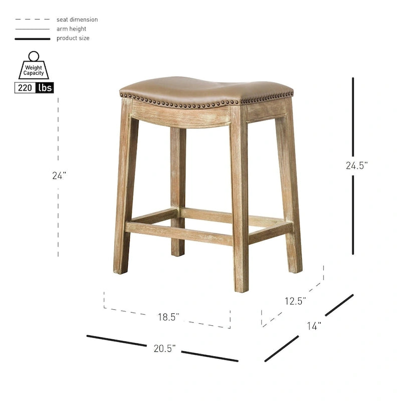 Tabouret de comptoir Elmo en cuir reconstitué