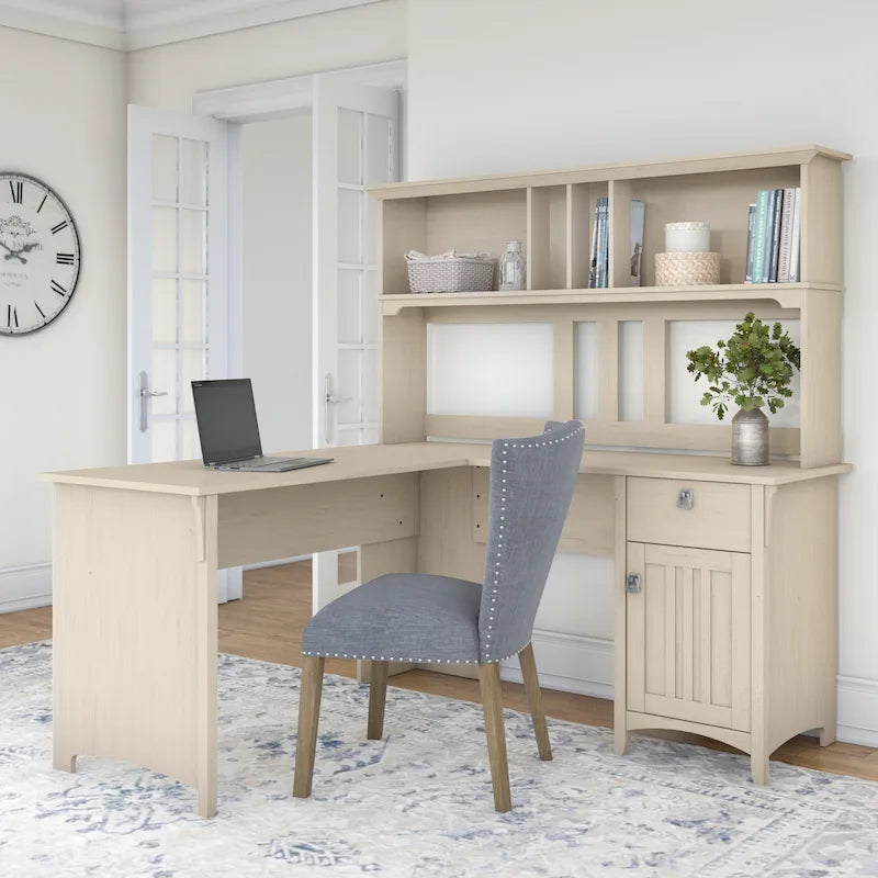 Bureau en L 60 po avec huche de rangement