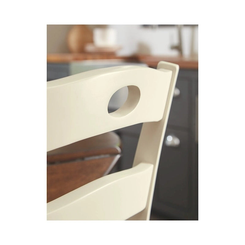 Chaises de salle à manger à barreaux avec assise marron, lot de 2 - Ivoire