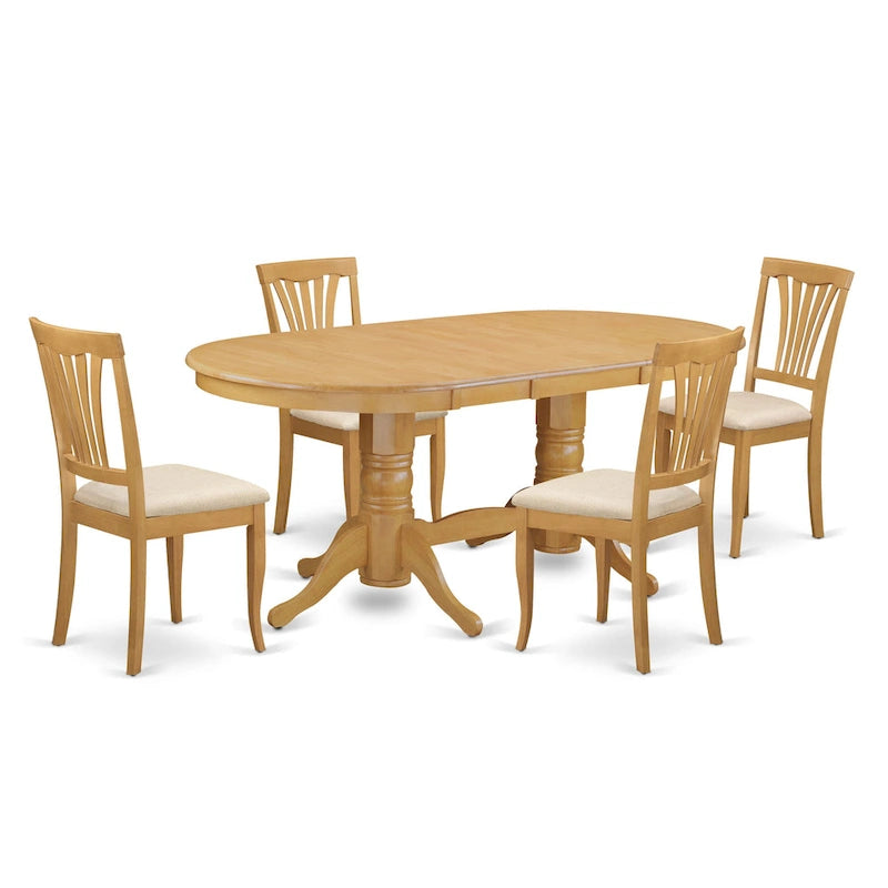 Ensemble de salle à manger ovale 5 pièces pour 4 personnes avec chaises