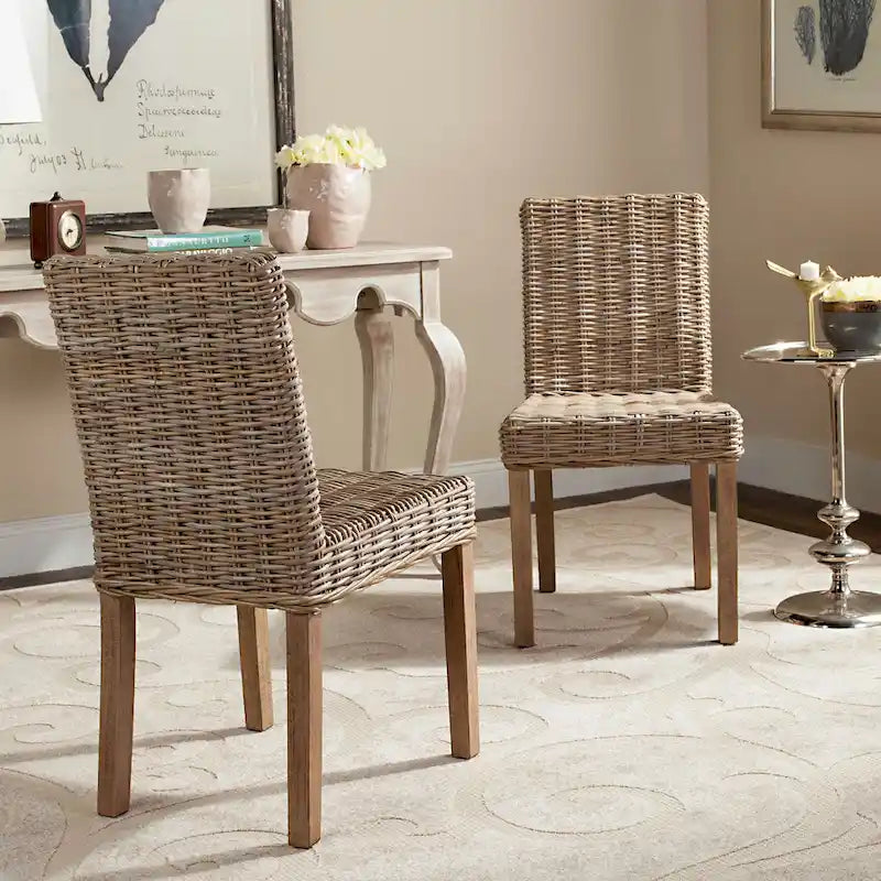  Luana Dining Unfinished Natural Wicker Dining Chair (Set of 2) - 19 x 22.5 x 34.5 - 19W x 23D x 35H