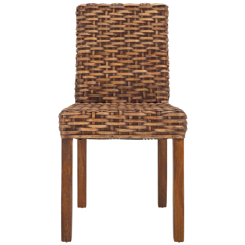 Chaise de salle à manger en osier naturel, lot de 2, 48 cm L x 58 cm P x 89 cm H