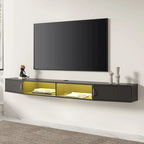 FITUEYES Floating Wall Mounted TV Console Storage Shelf Modern TV Stand Media Console, Walnut DS211802WW - 70