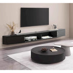 Meuble TV mural flottant en noyer, 178 cm