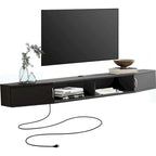 Meuble TV mural flottant en noyer, 178 cm