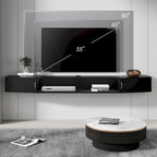 Meuble TV mural flottant en noyer, 178 cm