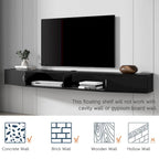 Meuble TV mural flottant en noyer, 178 cm