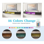 Meuble TV mural flottant en noyer, 178 cm