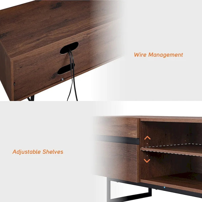 Meuble TV moderne pour téléviseurs jusqu'à 55 pouces avec placards de rangement