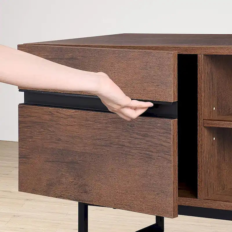 Meuble TV moderne pour téléviseurs jusqu'à 55 pouces avec placards de rangement