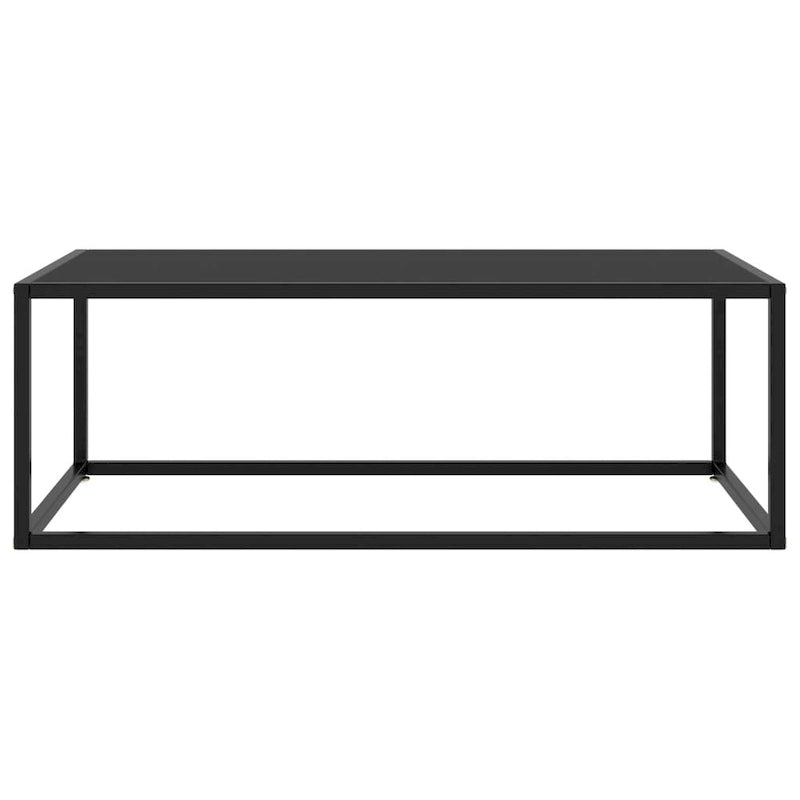 Table basse noire avec plateau en verre trempé, 100 x 50 x 35 cm