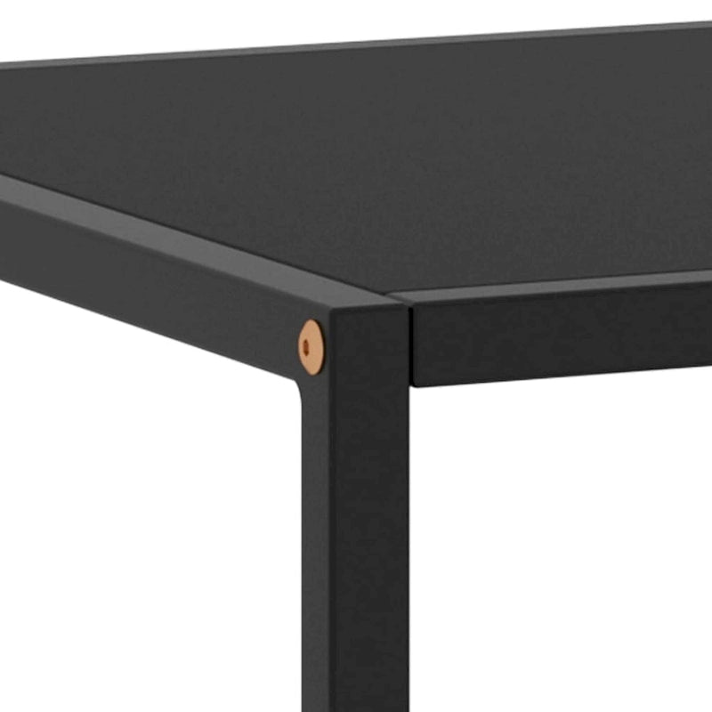 Table basse noire avec plateau en verre trempé, 100 x 50 x 35 cm