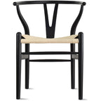 Chaise de salle à manger dossier Y avec assise en corde de papier tressée et structure en bois massif