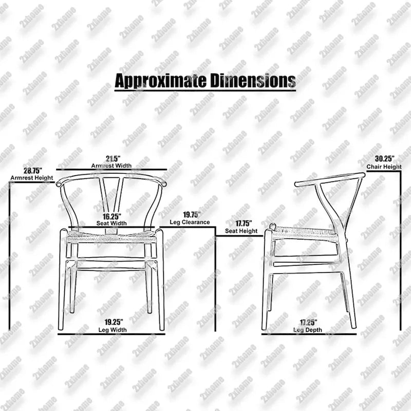 Chaise de salle à manger dossier Y avec assise en corde de papier tressée et structure en bois massif
