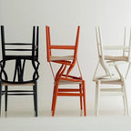 Chaise de salle à manger dossier Y avec assise en corde de papier tressée et structure en bois massif