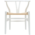 Chaise de salle à manger dossier Y avec assise en corde de papier tressée et structure en bois massif