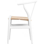 Chaise de salle à manger dossier Y avec assise en corde de papier tressée et structure en bois massif
