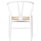 Chaise de salle à manger dossier Y avec assise en corde de papier tressée et structure en bois massif