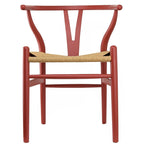 Chaise de salle à manger dossier Y avec assise en corde de papier tressée et structure en bois massif