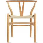 Chaise de salle à manger dossier Y avec assise en corde de papier tressée et structure en bois massif