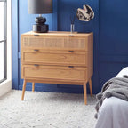  Siddie Mid-Century 3-Drawer Rattan Chest - 36Wx18Dx36H