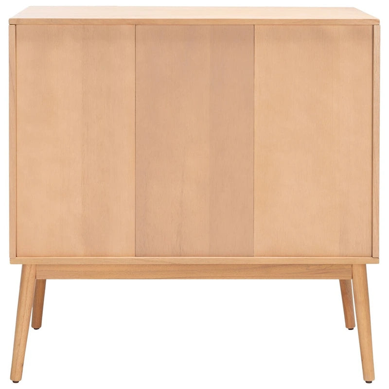 Commode à 3 tiroirs du milieu du siècle avec accents en rotin, 91,4 cm L x 45,7 cm P x 91,4 cm H