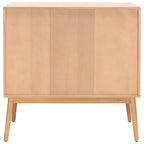 Commode à 3 tiroirs du milieu du siècle avec accents en rotin, 91,4 cm L x 45,7 cm P x 91,4 cm H