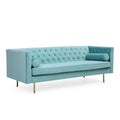 Canapé en velours avec capitonnage à boutons diamant et coussin d'assise en mousse à mémoire de forme
