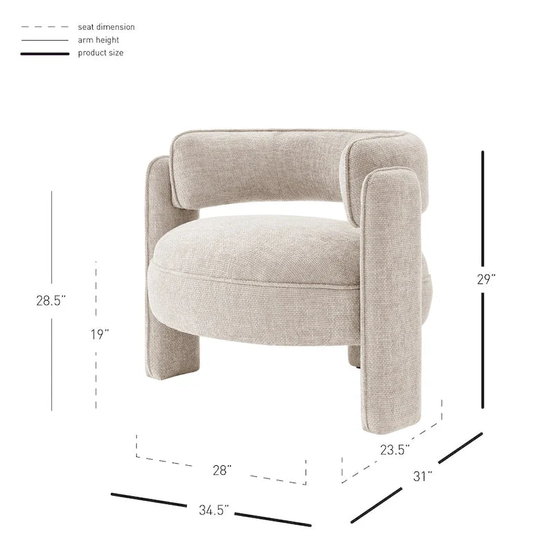 Fauteuil d'appoint en tissu Rebecca