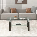 Table basse en verre trempé à 2 niveaux
