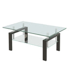 Table basse en verre trempé à 2 niveaux