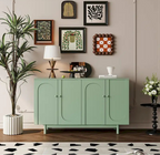 4-Door Intaglio Storage Cabinet with Pine Legs