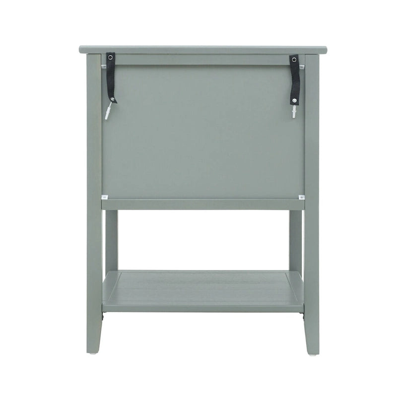 Table de chevet à 2 tiroirs de style américain, MDF avec finition grain de bois