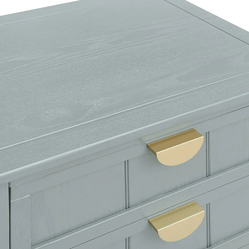 Table de chevet à 2 tiroirs de style américain, MDF avec finition grain de bois