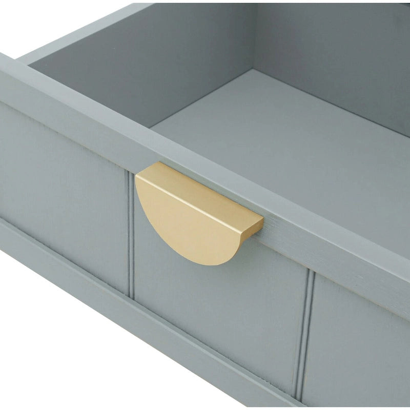 Table de chevet à 2 tiroirs de style américain, MDF avec finition grain de bois