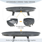 Ensemble table à manger 5 pièces en bois pour 4 personnes, table ronde extensible avec 4 chaises