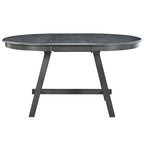 Ensemble table à manger 5 pièces en bois pour 4 personnes, table ronde extensible avec 4 chaises