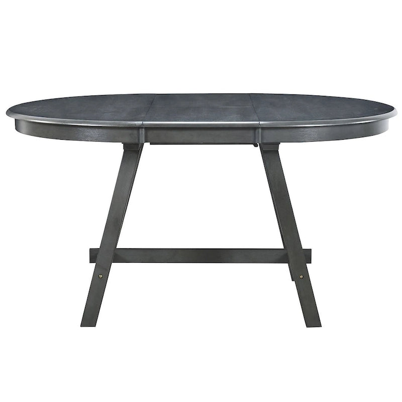Ensemble table à manger 5 pièces en bois pour 4 personnes, table ronde extensible avec 4 chaises