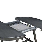 Ensemble table à manger 5 pièces en bois pour 4 personnes, table ronde extensible avec 4 chaises