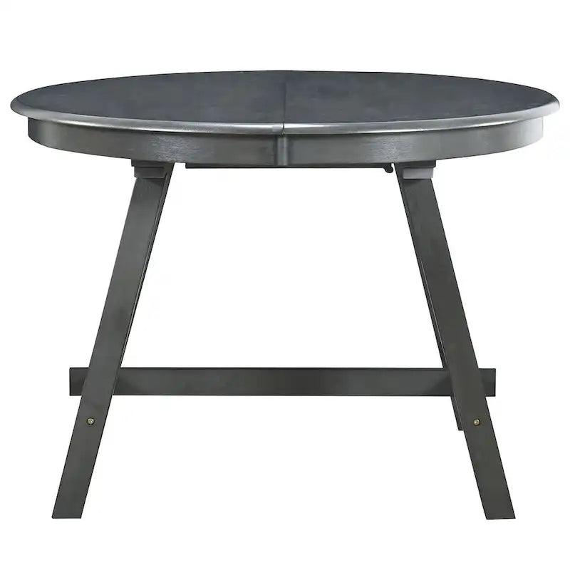 Ensemble table à manger 5 pièces en bois pour 4 personnes, table ronde extensible avec 4 chaises